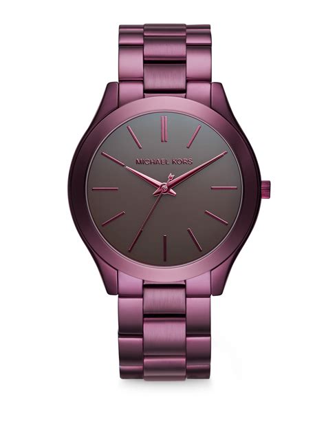 michael kors slim runway watch purple black|Michael Kors matte black watch.